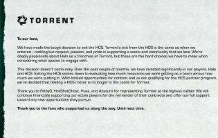 Torrent has decided to exit the Halo Championship Series