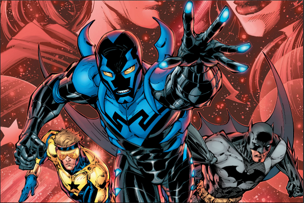 Images of Xolo Maridueña in full costume for the DC film Blue Beetle have popped up